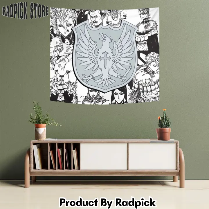 Silver eagle tapestry custom black clover anime manga room wall decor  rp5945434